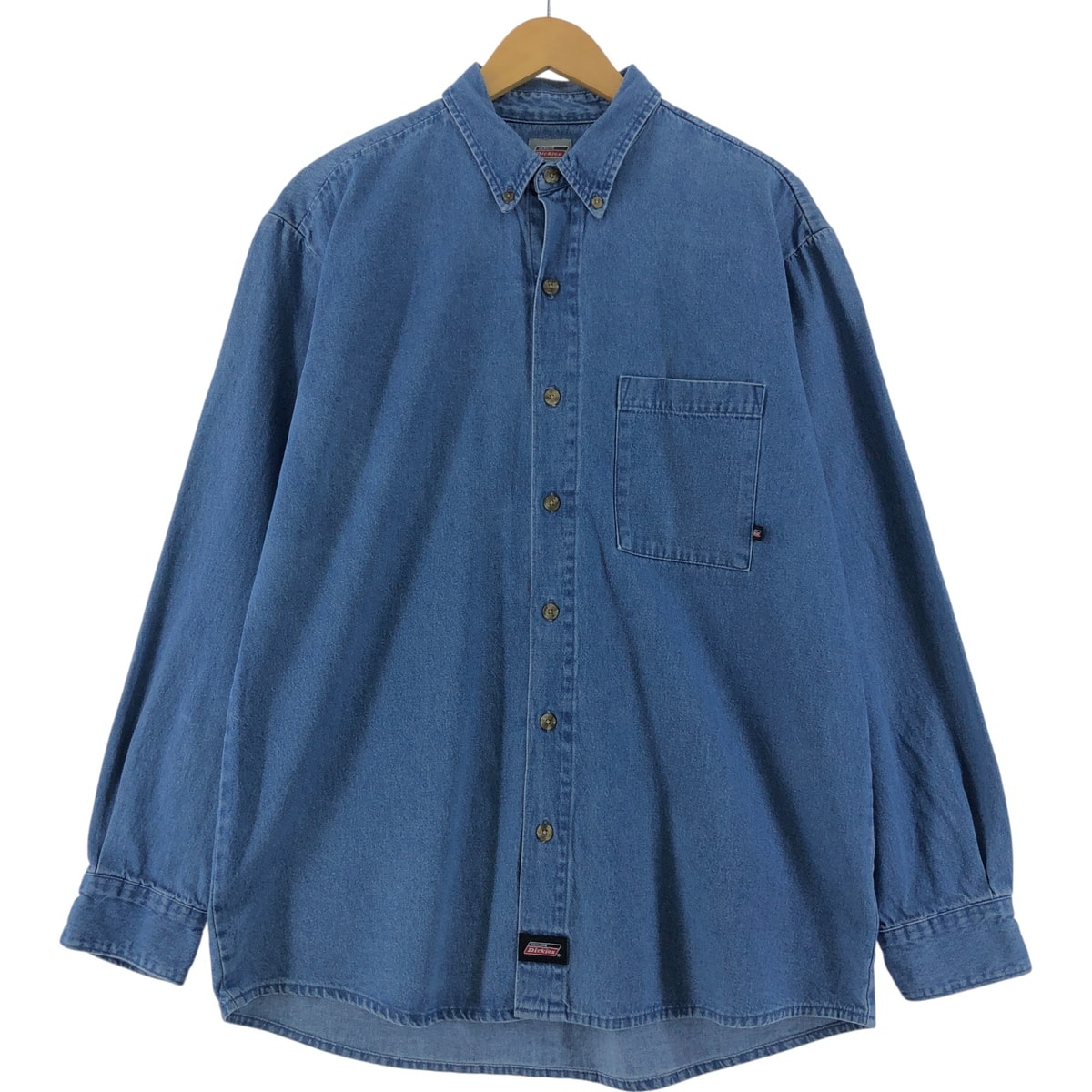 古着 ディッキーズ Dickies 長袖 ボタンダウンデニムシャツ メンズL相当/eaa531269