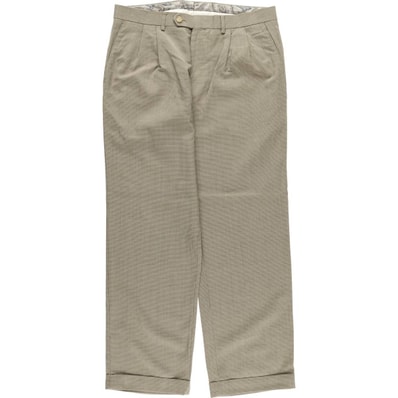 古着 ラルフローレン Ralph Lauren LAUREN ローレン TOTAL COMFORT チェック柄 ツータック ウールパンツ スラックス メンズw36相当/eaa569050