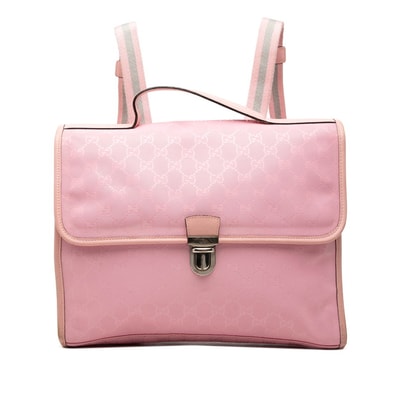 グッチ GGインプリメ リュック バックパック 271102 ピンク PVC レザー レディース GUCCI 中古
