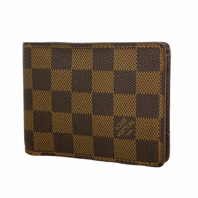 【6dd4082】ルイヴィトン 札入れ ダミエ ポルトフォイユミュルティプル N60895 エベヌ【中古】メンズ