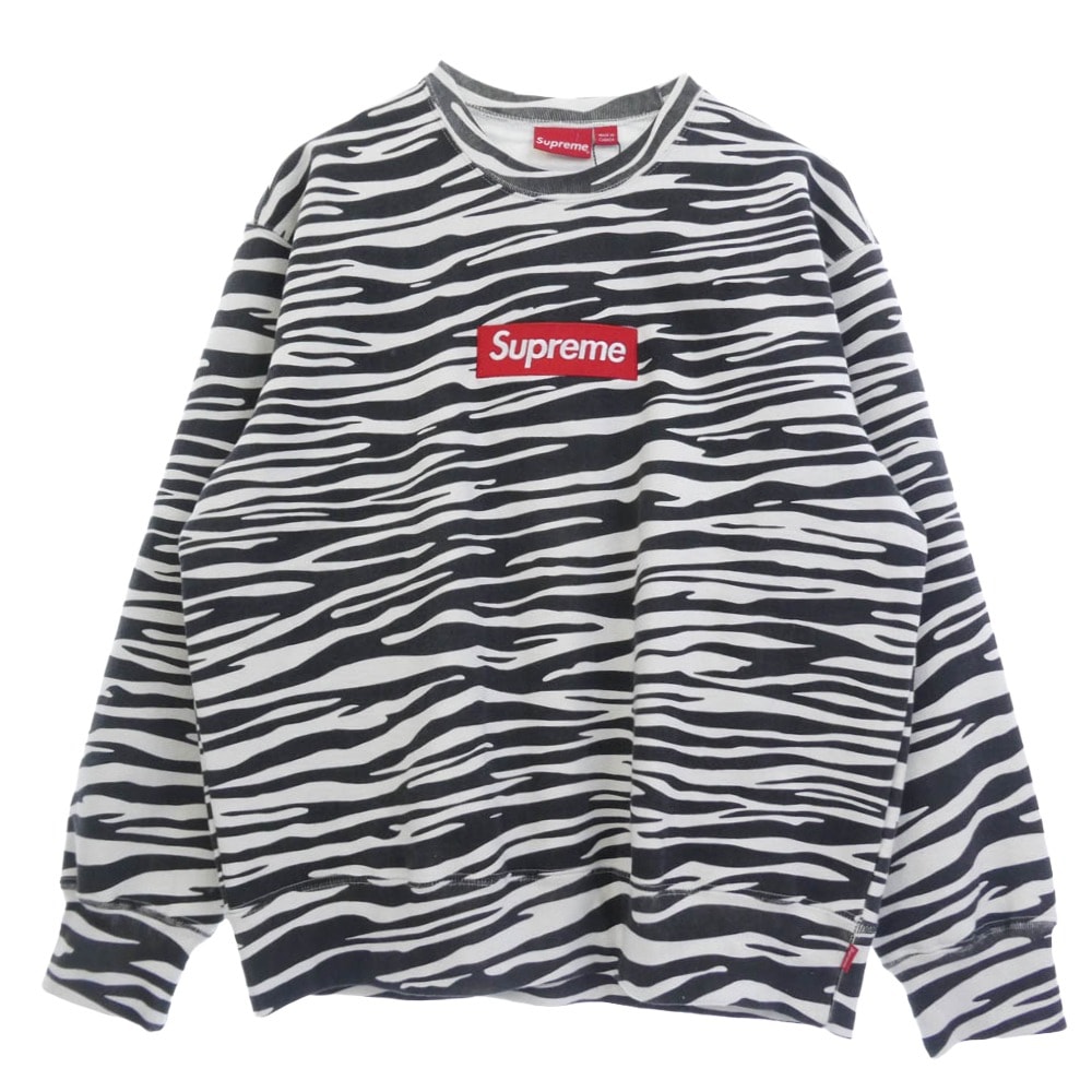 Supreme シュプリーム スウェット 22AW Box Logo Crewneck ボックスロゴ クルーネック スウェット ブラック系 ホワイト系 L【極上美品】【中古】