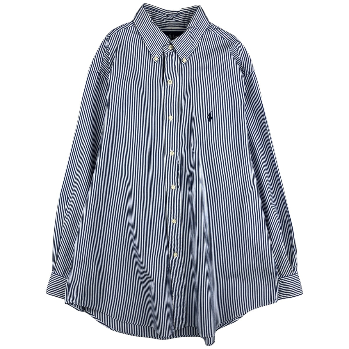 古着 ラルフローレン Ralph Lauren CLASSIC FIT 長袖 ボタンダウンストライプシャツ メンズXL相当/eaa459375