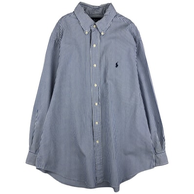 古着 ラルフローレン Ralph Lauren CLASSIC FIT 長袖 ボタンダウンストライプシャツ メンズXL相当/eaa459375