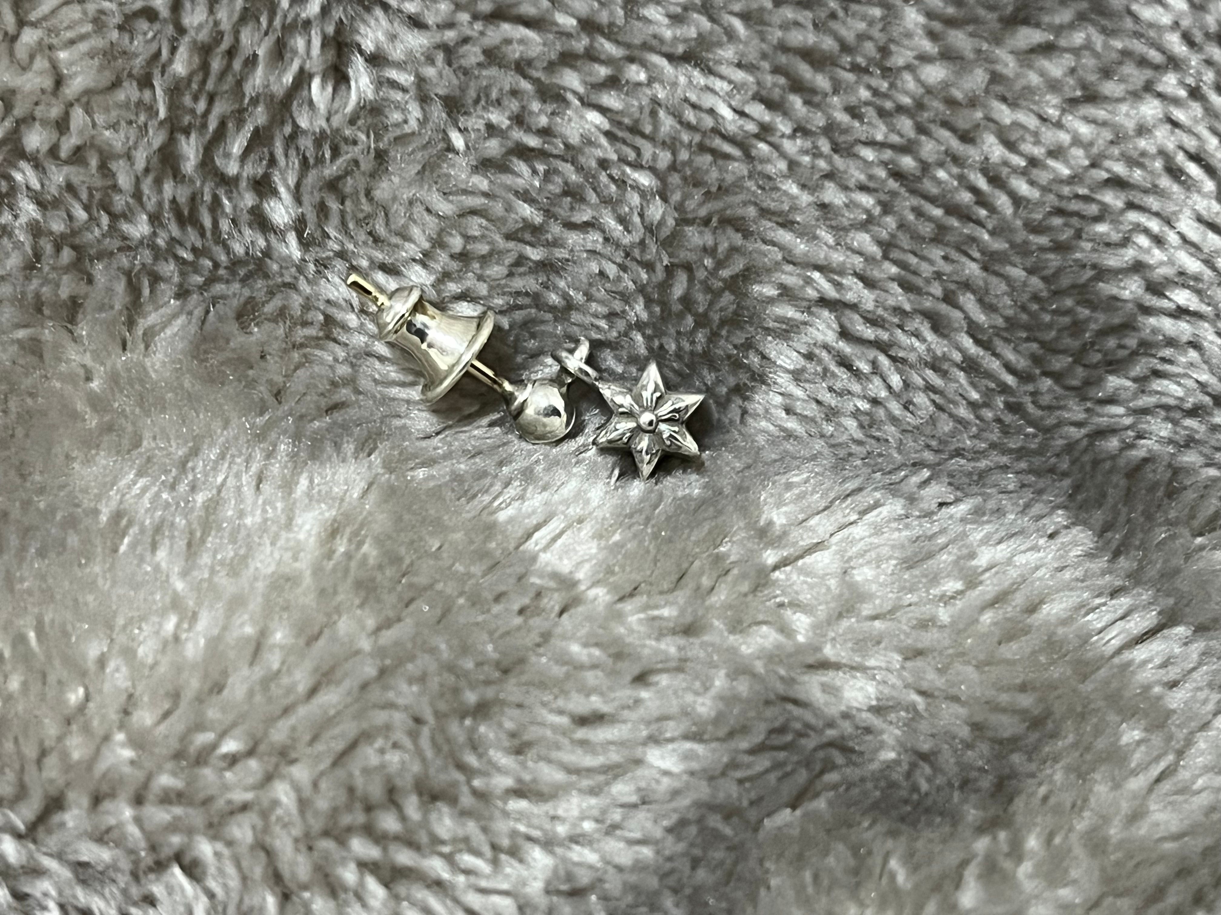 Chrome Hearts Tiny Star Drop Earrings "Silver"