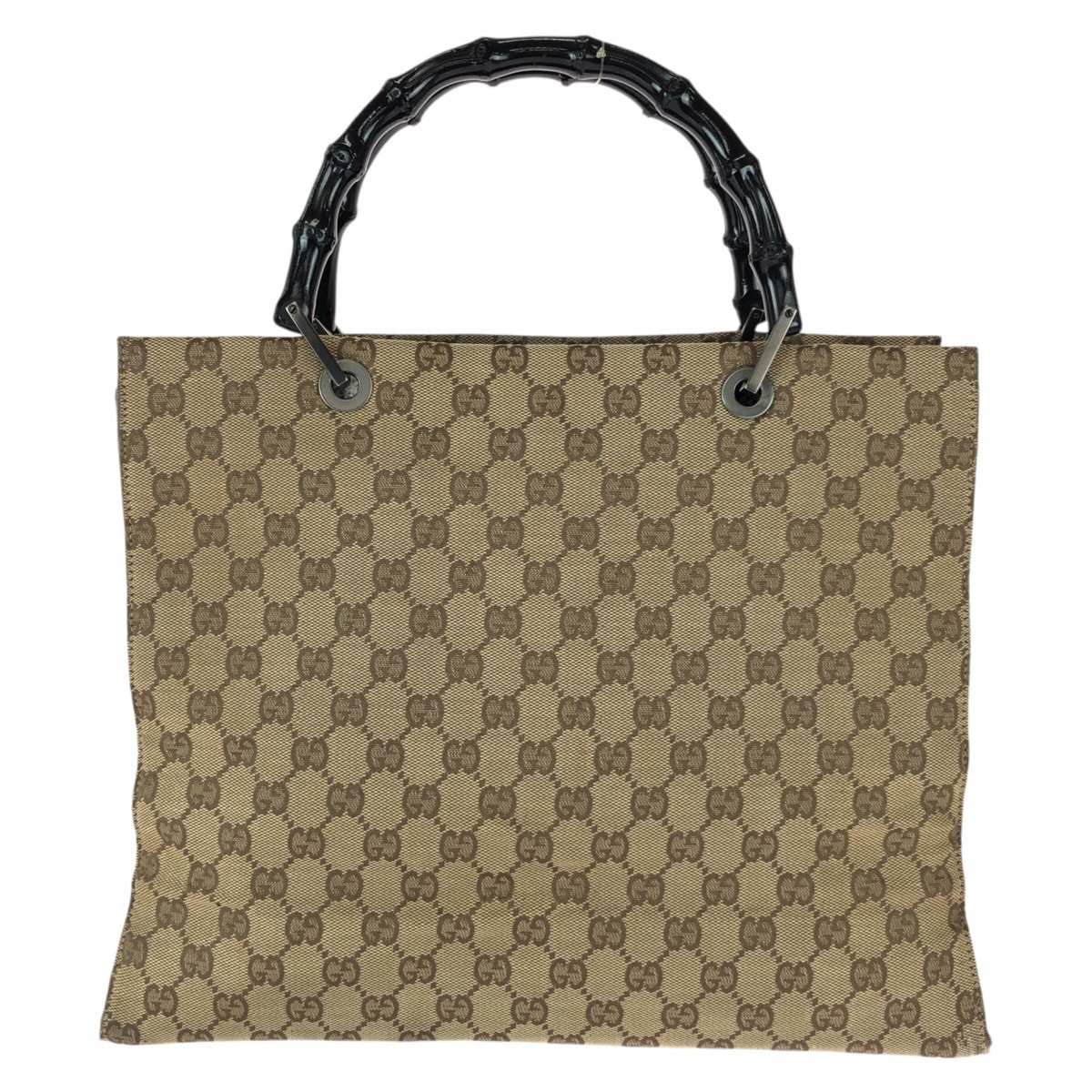 美品 GUCCI グッチ バンブー ベージュ ブラウン ガンメタ金具 GGキャンバス トートバッグ ハンドバッグ 600970 【中古】