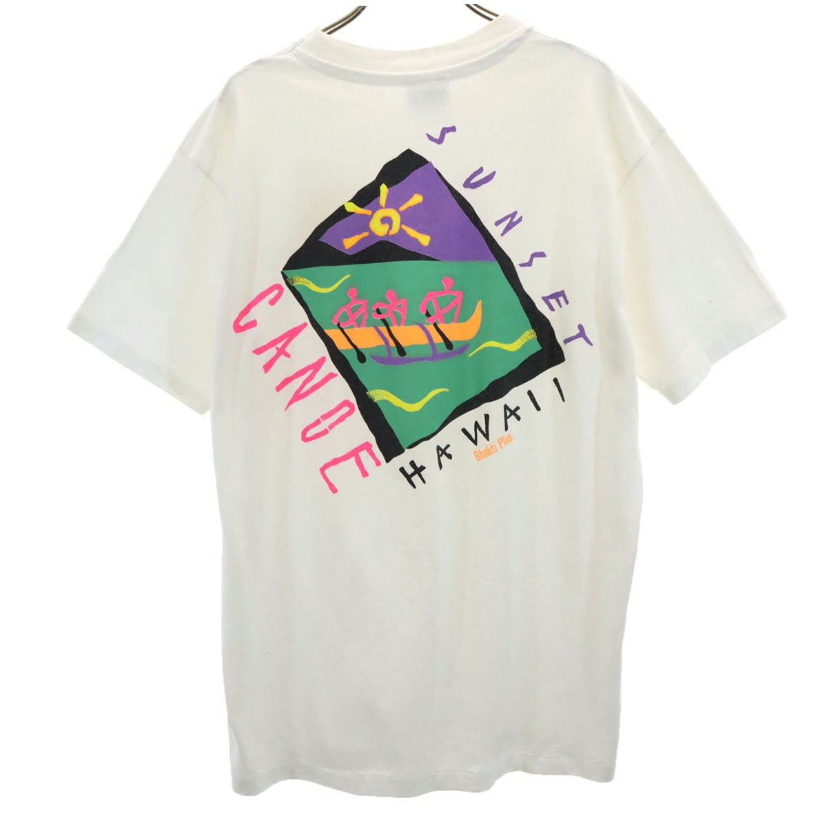 Hanes ヘインズ 90s USA製 オールド バックプリント 半袖 Fifty-Fifty Tシャツ L オフホワイト