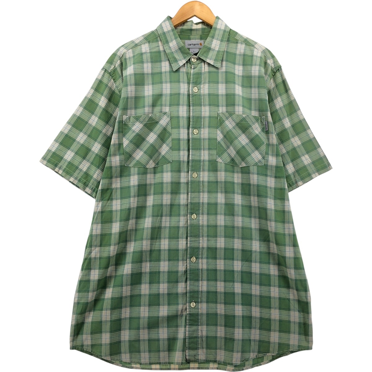 古着 カーハート Carhartt チェック柄 半袖 ワークシャツ メンズL相当/eaa578759