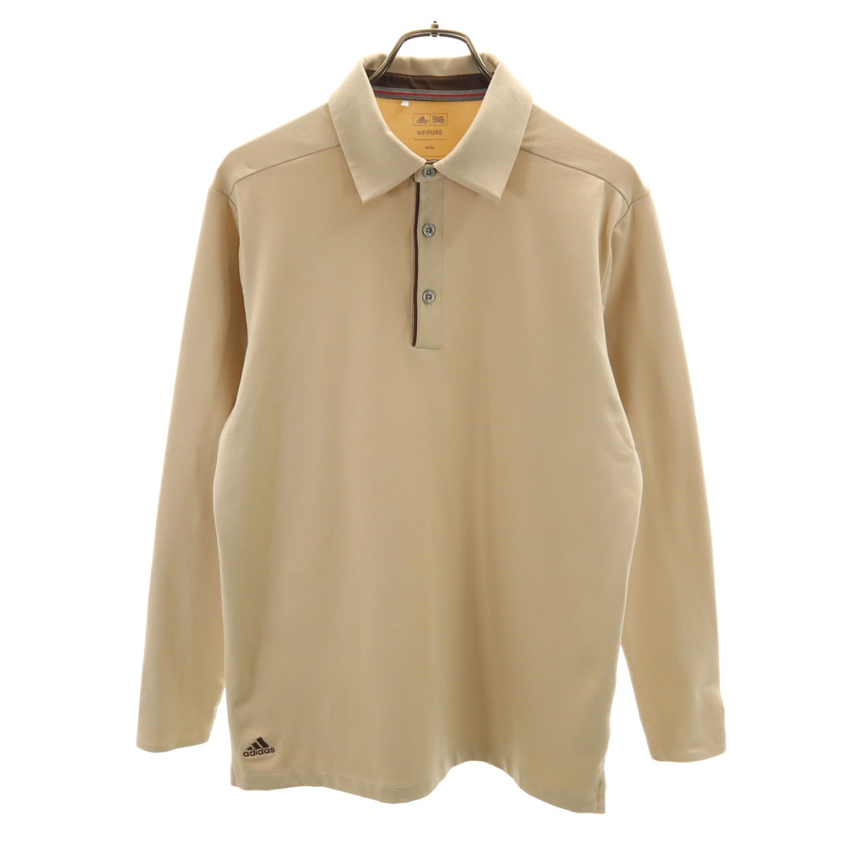 adidas アディダス 長袖 ポロシャツ M ベージュ系 ストレッチ