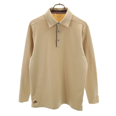adidas アディダス 長袖 ポロシャツ M ベージュ系 ストレッチ