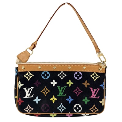 LOUIS VUITTON ルイヴィトン ハンドバッグ ポシェットアクセソワール アクセサリーポーチ 肩掛け ブラック 黒 M92648 モノグラムマルチカラー ノワール マルチカラー ゴールド金具 レディース【中古品】
