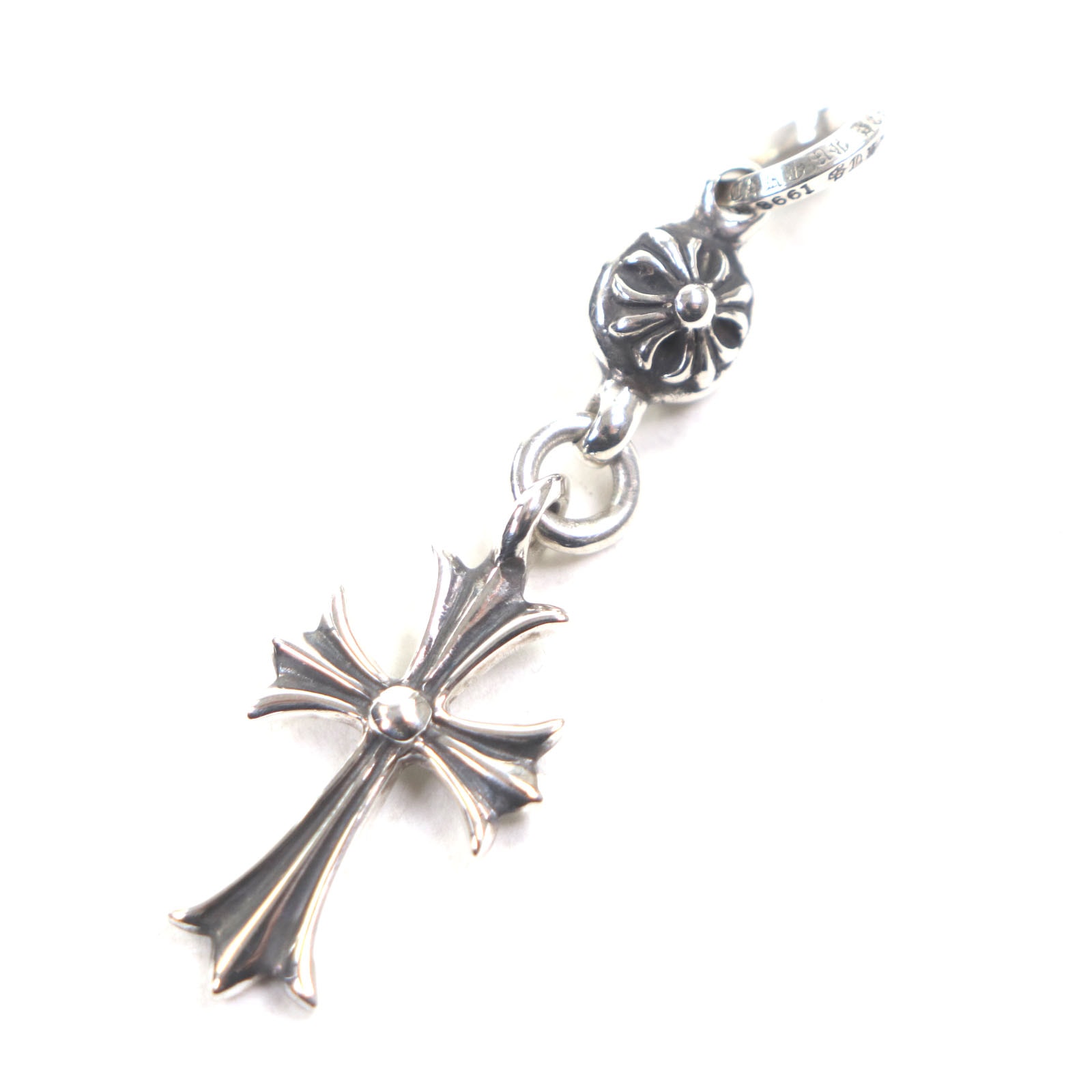 極美品 クロムハーツ ペンダントトップ 1ボールタイニーCHクロス シルバー メンズ