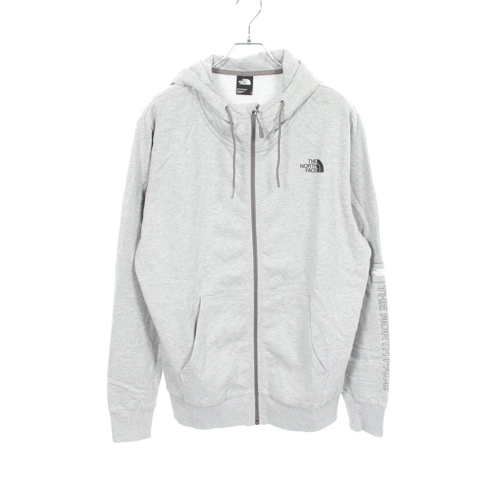 ザ・ノースフェイス THE NORTH FACE M OUTLINE LOGO BOX FULL ZIP HOODIE パーカー 衣料品 トップス コットン メンズ グレー系 【中古】