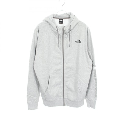 ザ・ノースフェイス THE NORTH FACE M OUTLINE LOGO BOX FULL ZIP HOODIE パーカー 衣料品 トップス コットン メンズ グレー系 【中古】