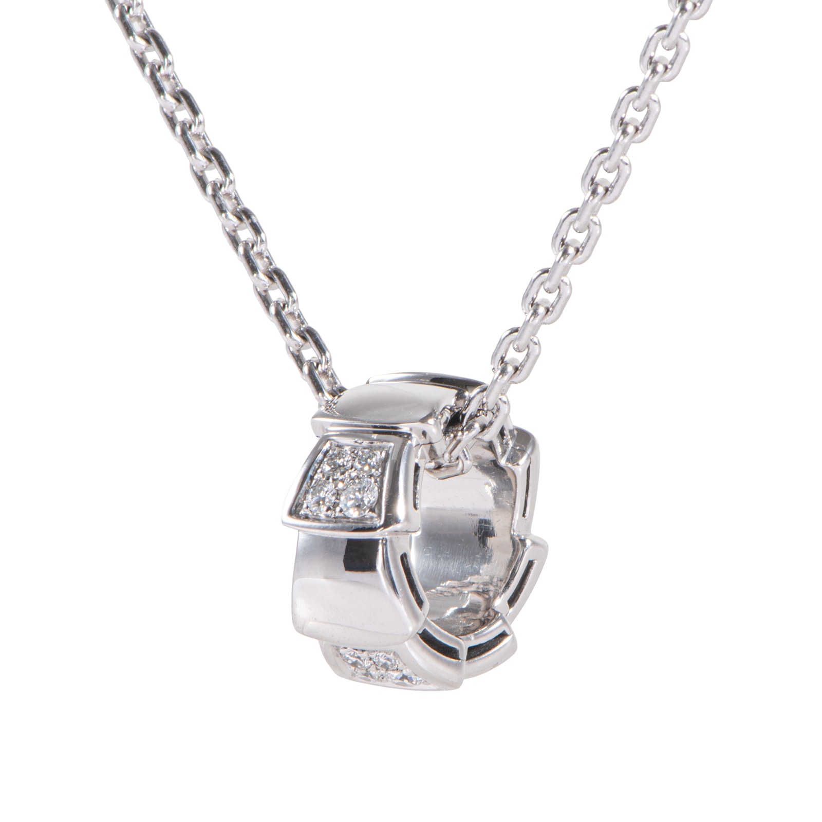 BVLGARI ブルガリ セルペンティ ヴァイパー ネックレス 355255 ペンダント K18WG ダイヤモンド ホワイト ゴールド【中古】