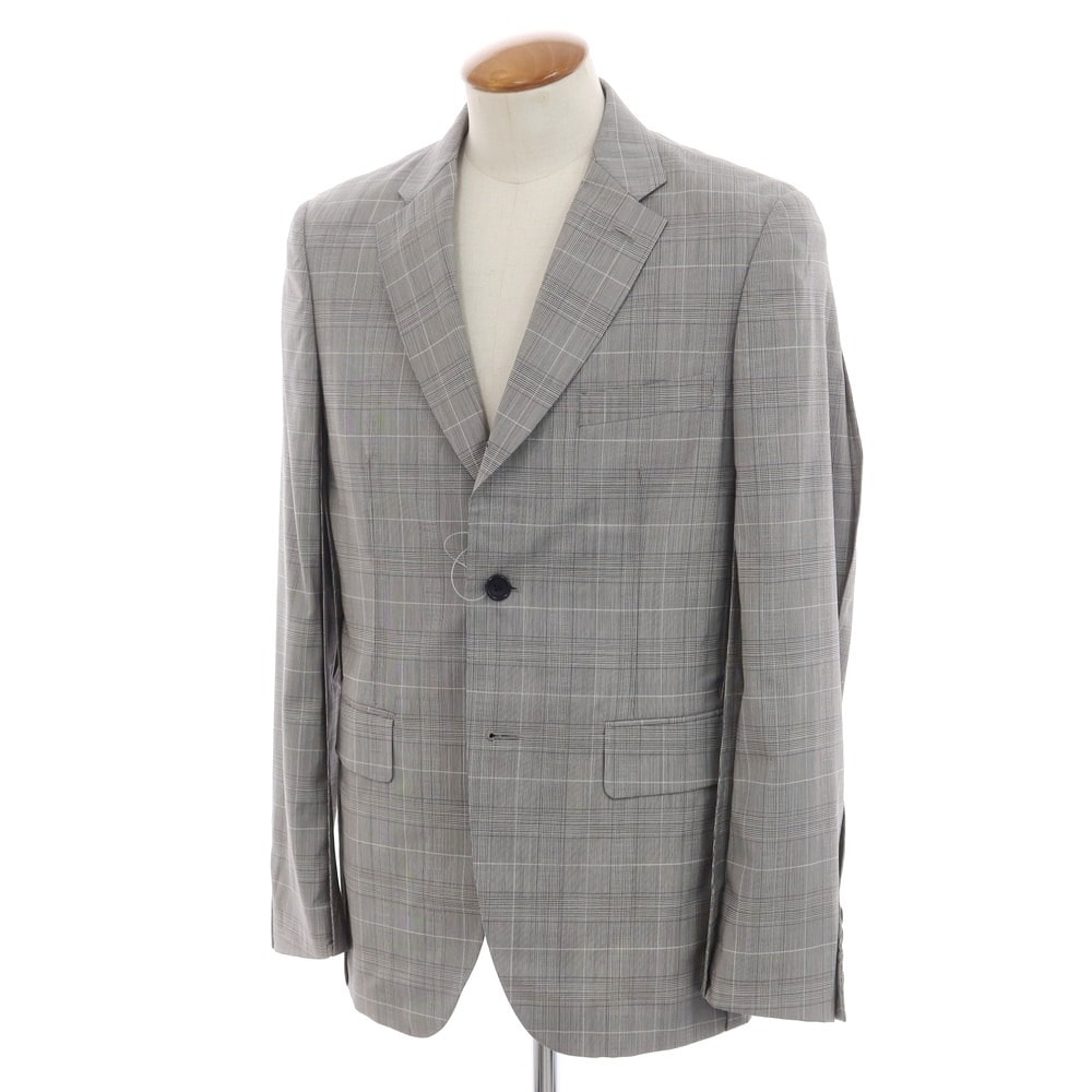【中古】コムデギャルソン オムドゥ COMME des GARCONS HOMME DEUX 2024年春夏 ウール チェック テーラードジャケット グレー系【サイズM】【メンズ】
