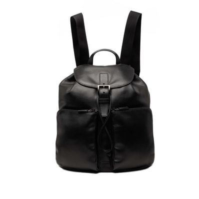 プラダ 三角ロゴプレート リュック デイパック バックパック 2VZ067 ブラック レザー レディース PRADA 【中古】