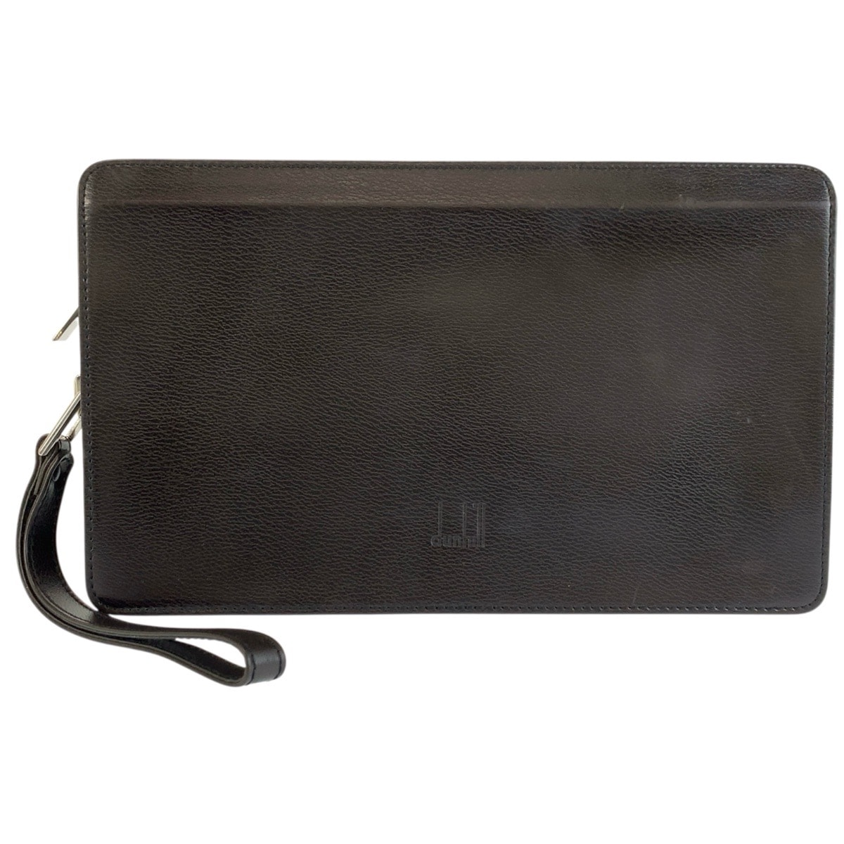 美品 Dunhill ダンヒル ブラウン シルバー金具 レザー クラッチバッグ セカンドバッグ 604622 【中古】