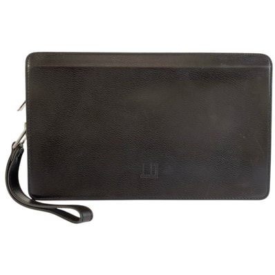 美品 Dunhill ダンヒル ブラウン シルバー金具 レザー クラッチバッグ セカンドバッグ 604622 【中古】