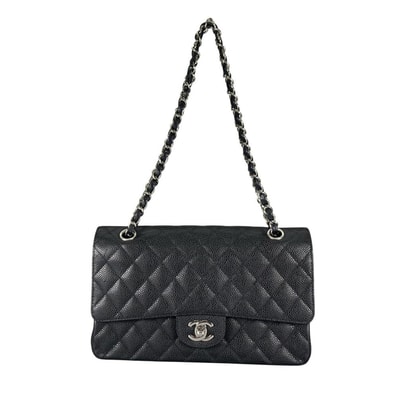 CHANEL シャネル ショルダーバッグ マトラッセ25 シルバー金具 チェーンショルダー 13番台 肩掛け ブラック 黒 シルバー金具 レディース 美品【中古品】