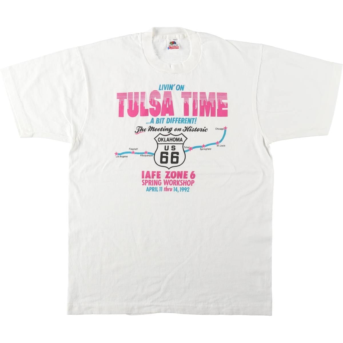 古着 90年代 フルーツオブザルーム FRUIT OF THE LOOM IAFE ZONE 6 SPRING WORKSHOP プリントTシャツ USA製 メンズL相当 ヴィンテージ/eaa661531