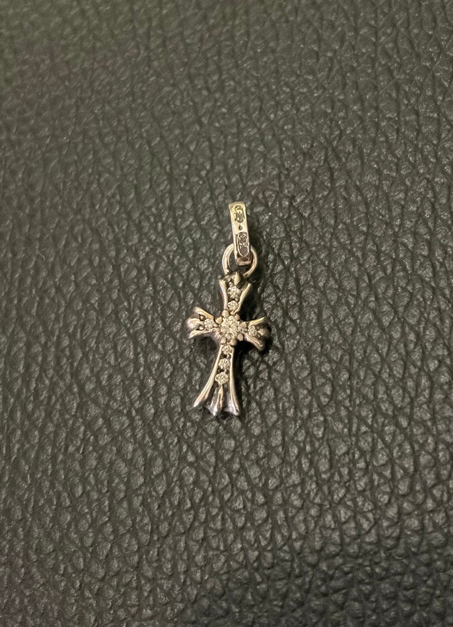 Chrome Hearts Cross Baby Fat Charm Pave Diamond "Silver"