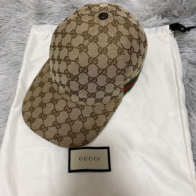 GUCCI Original GG Canvas Baseball Hat With Web "Beige/Ebony"