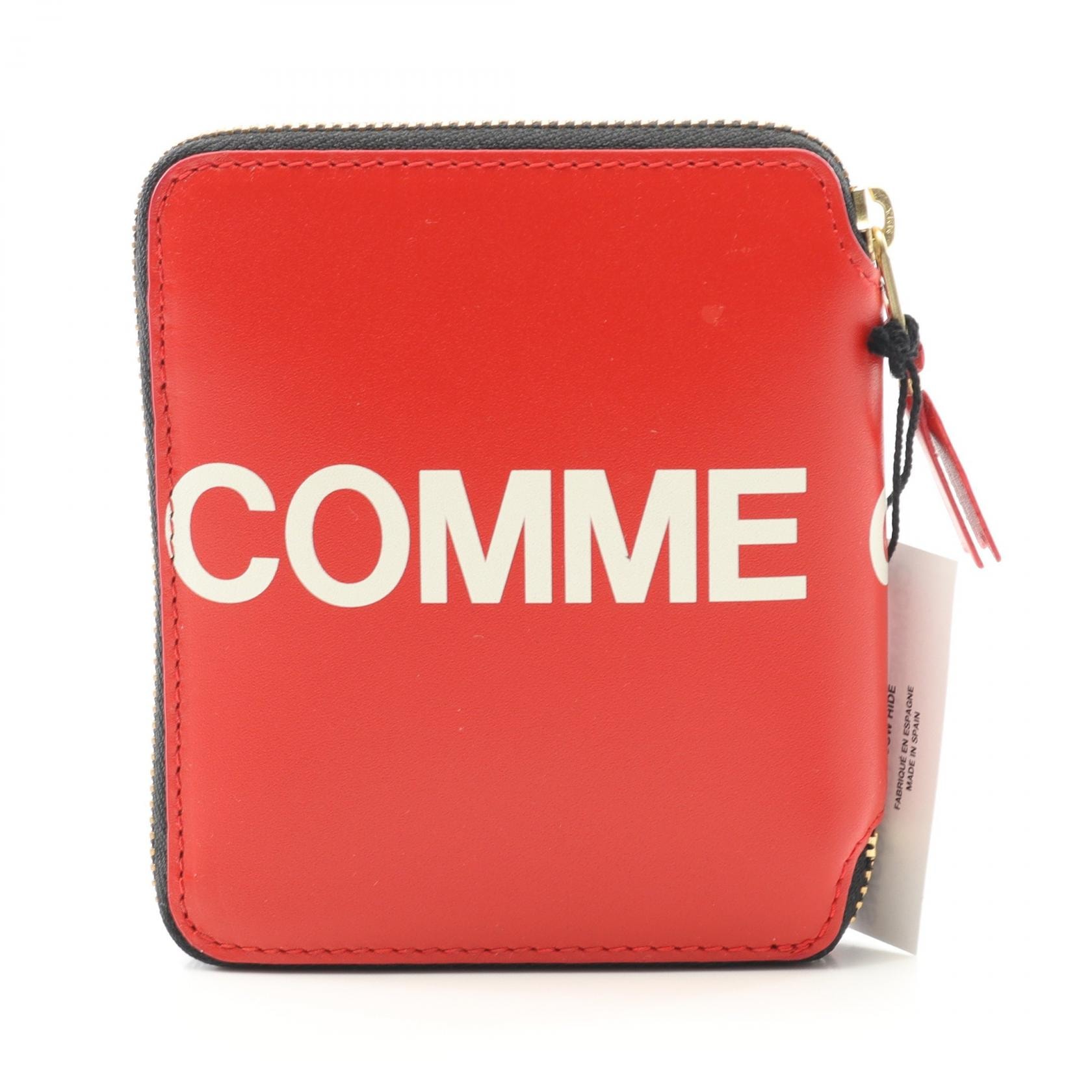 コムデギャルソン COMME des GARCONS HUGE LOGO ラウンド財布 財布 レザー メンズ レディース レッド系 SA2100HL 【新品】