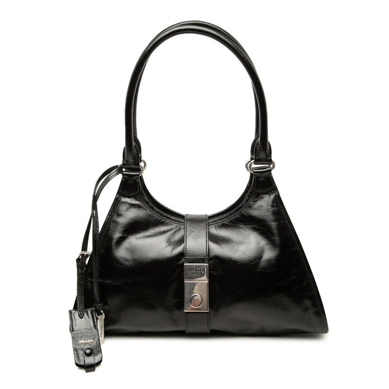 プラダ トートバッグ ショルダーバッグ 1BG580 ブラック レザー レディース PRADA 中古