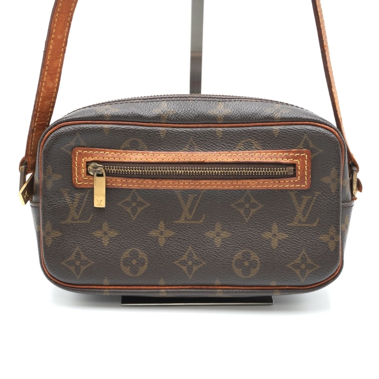 LOUIS VUITTON(ルイ・ヴィトン)ポシェット・シテ ヴィンテージ ショルダーバッグ モノグラム ブラウン レザー ゴールド金具 レディース【中古】