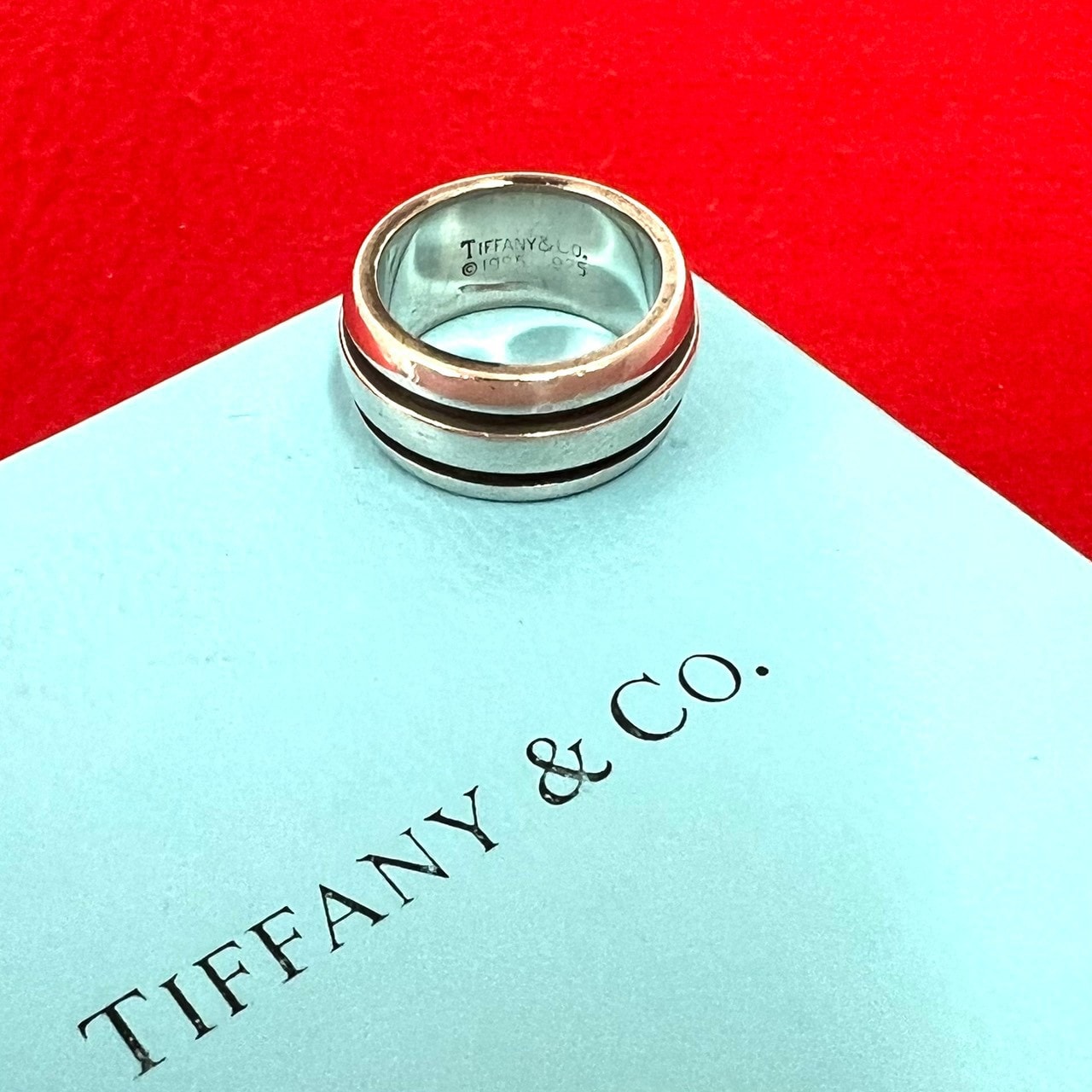 TIFFANY&Co. ティファニー グルーブド ダブルライン リング シルバー925 リング・指輪 7号 シルバー
 74532