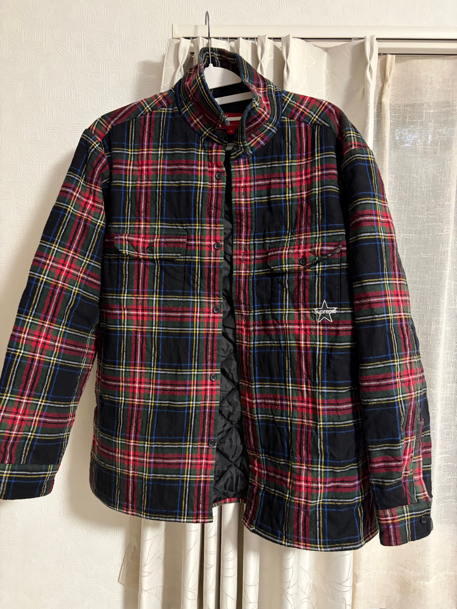Supreme Quilted Plaid Flannel Shirt "Black"