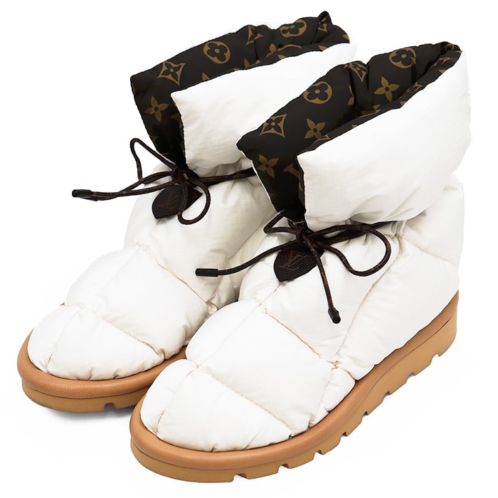 LOUIS VUITTON ルイ・ヴィトン ショートブーツ サイズ 37 レディース テクニカルファブリック ロゴ シューズ 靴 箱/袋付属 ホワイト 白 イタリア製
