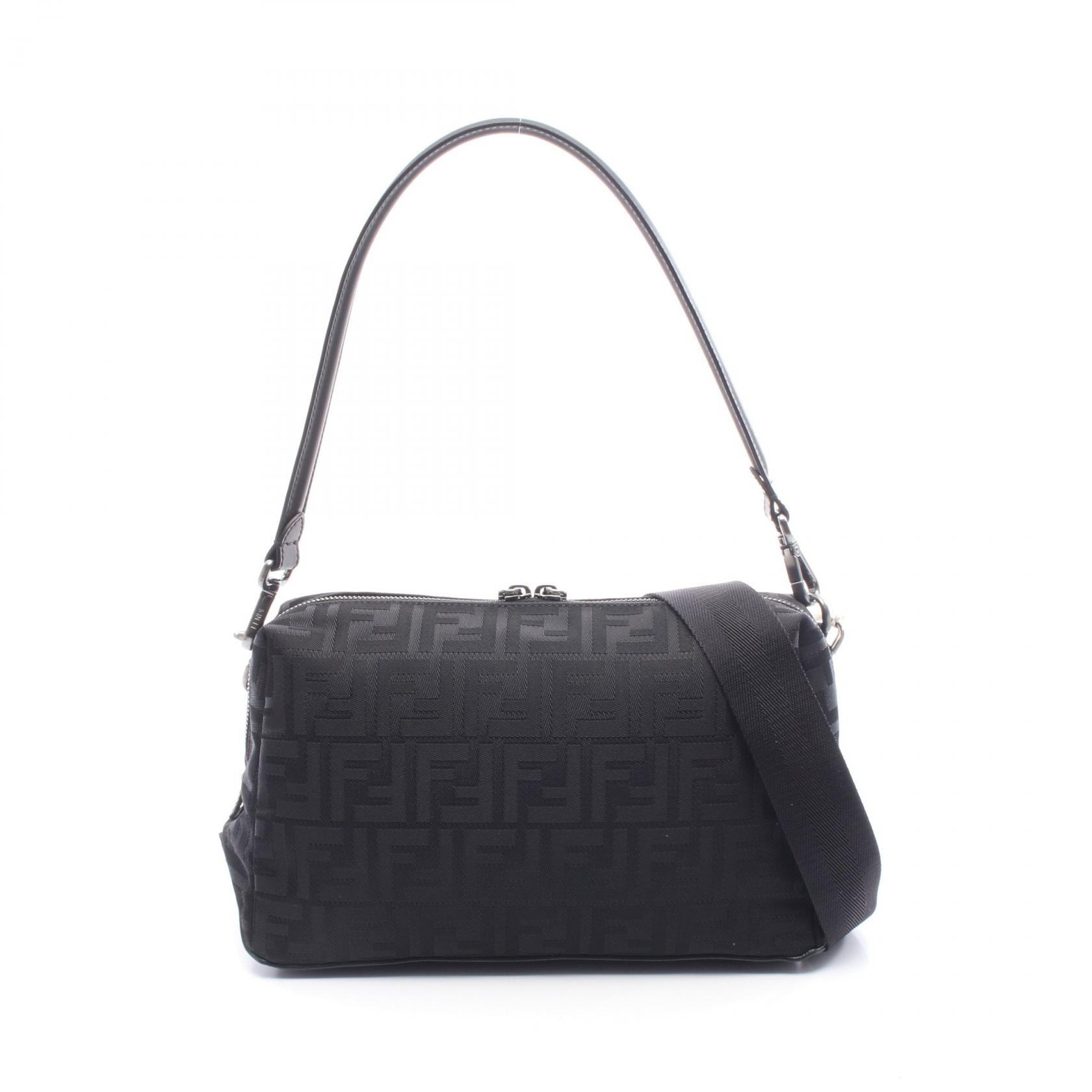 フェンディ FENDI フェンディルイ ミディアム スクエアFF ショルダーバッグ バッグ キャンバス レザー メンズ ブラック系 7VA672AVC6F0SAJ 【新品】