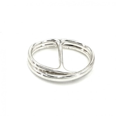 HERMES エルメス 指輪 シェーヌダンクル パンク アクセサリー ジュエリー ダブルリング 小物 52サイズ シルバー925 約11.5号 メンズ 約21.3g【中古品】
