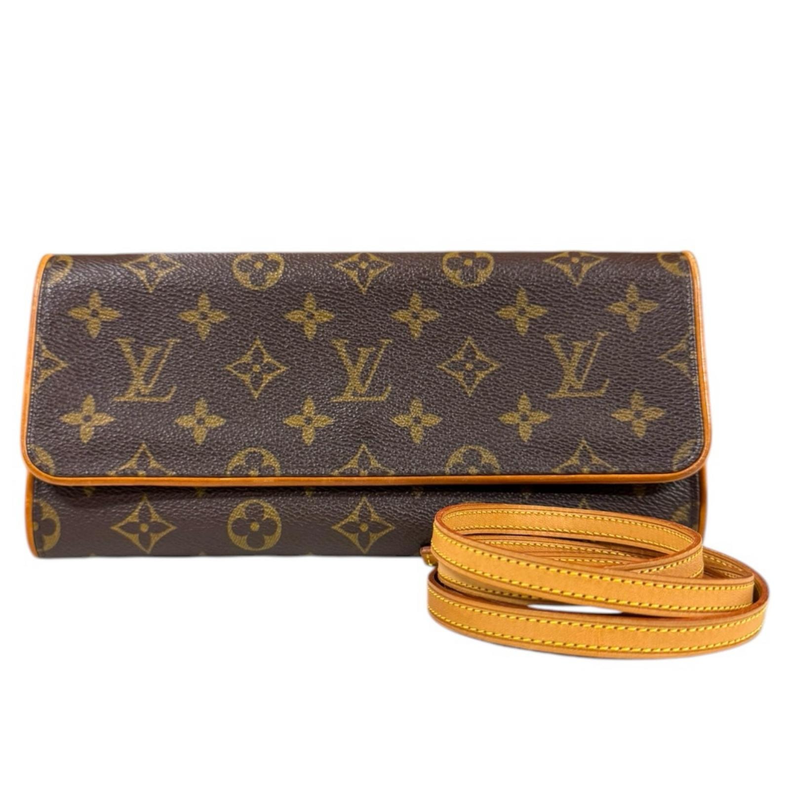 ルイヴィトン ポシェットツインGM モノグラム ショルダーバッグ モノグラムキャンバス M51852 ブラウン レディース LOUIS VUITTON  中古