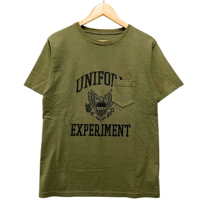 UNIFORM EXPERIMENT ユニフォームエクスペリメント 19SS U.E. NAVY ポケット プリント Tシャツ 54080