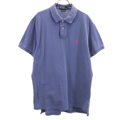 Polo by Ralph Lauren ポロバイラルフローレン 半袖 ポロシャツ L 青紫 鹿の子