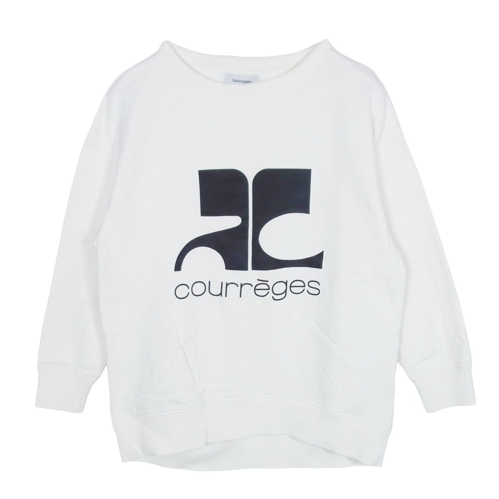 courreges クレージュ スウェット クルーネック ロゴ スウェット ホワイト系 1【中古】