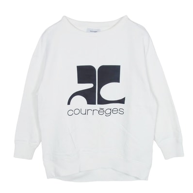 courreges クレージュ スウェット クルーネック ロゴ スウェット ホワイト系 1【中古】
