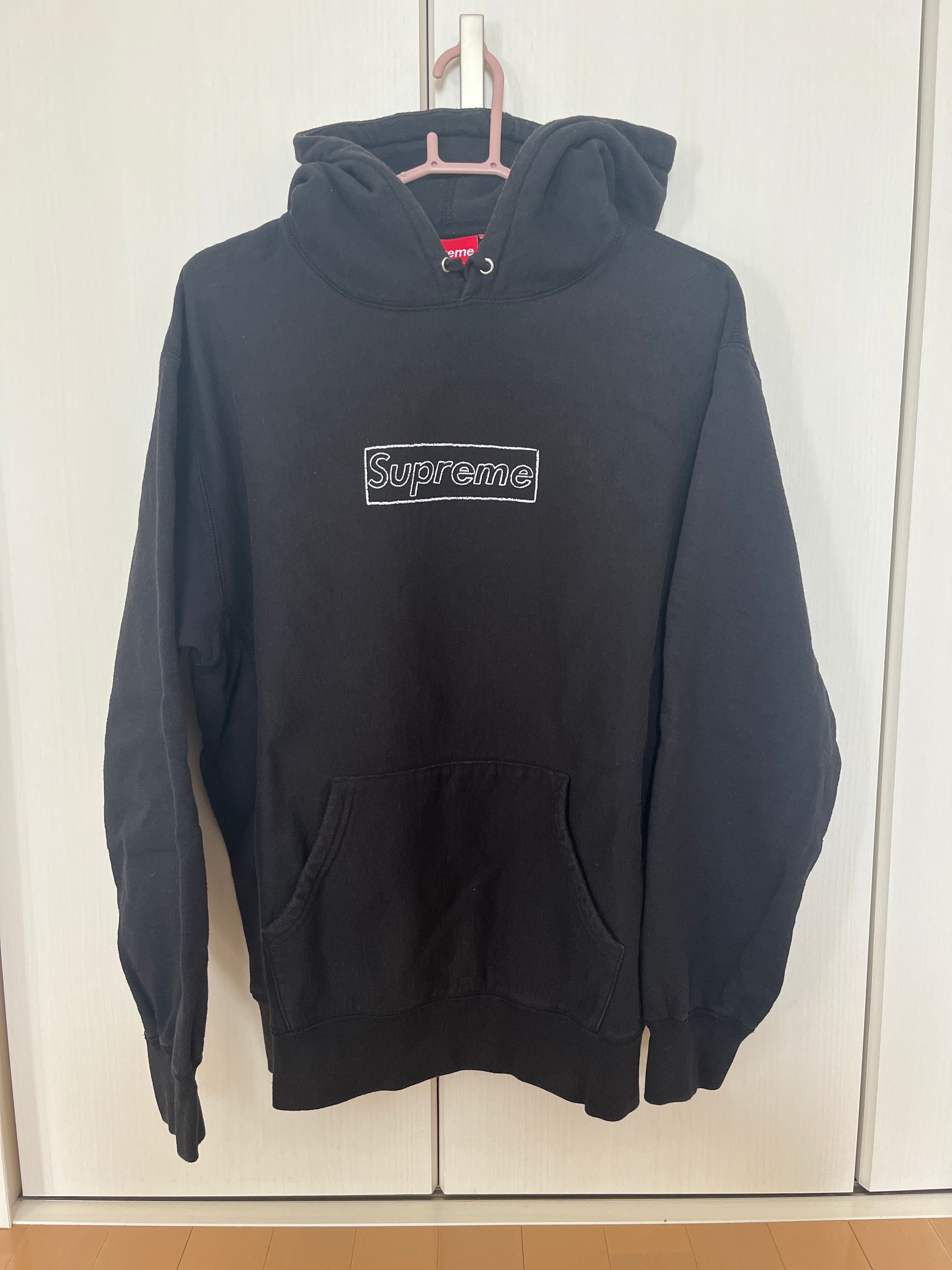 Supreme KAWS Chalk Logo Hooded Sweatshirt "Black"(2021)
