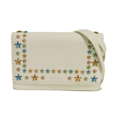JIMMY CHOO ジミーチュウ パレス チェーンウォレット マグネット コンパートメント カードケース コインケース クロスボディ スター スタッズ マルチカラー アイボリー ショルダーバッグ PALACE UUF 8866