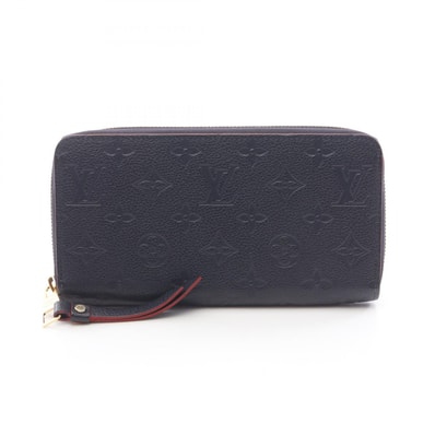 ルイ・ヴィトン LOUIS VUITTON ジッピー ウォレット モノグラムアンプラント マリーヌルージュ ラウンド長財布 財布 レザー モノグラム・アンプラント マリーヌルージュ レディース ネイビー系 / レッド系