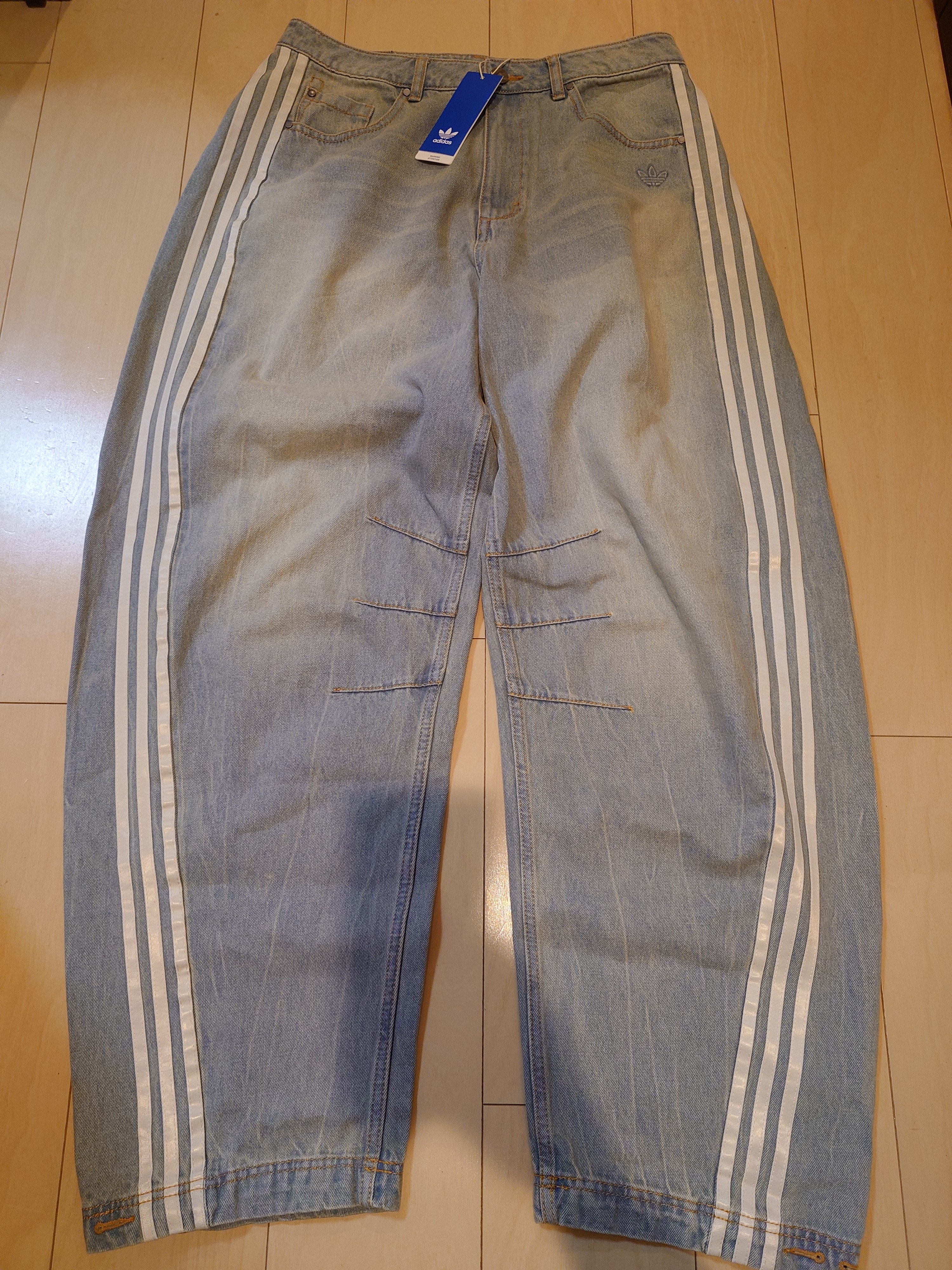adidas Adilenium Season Banana Fit Washed Denim Pants "Light Denim"