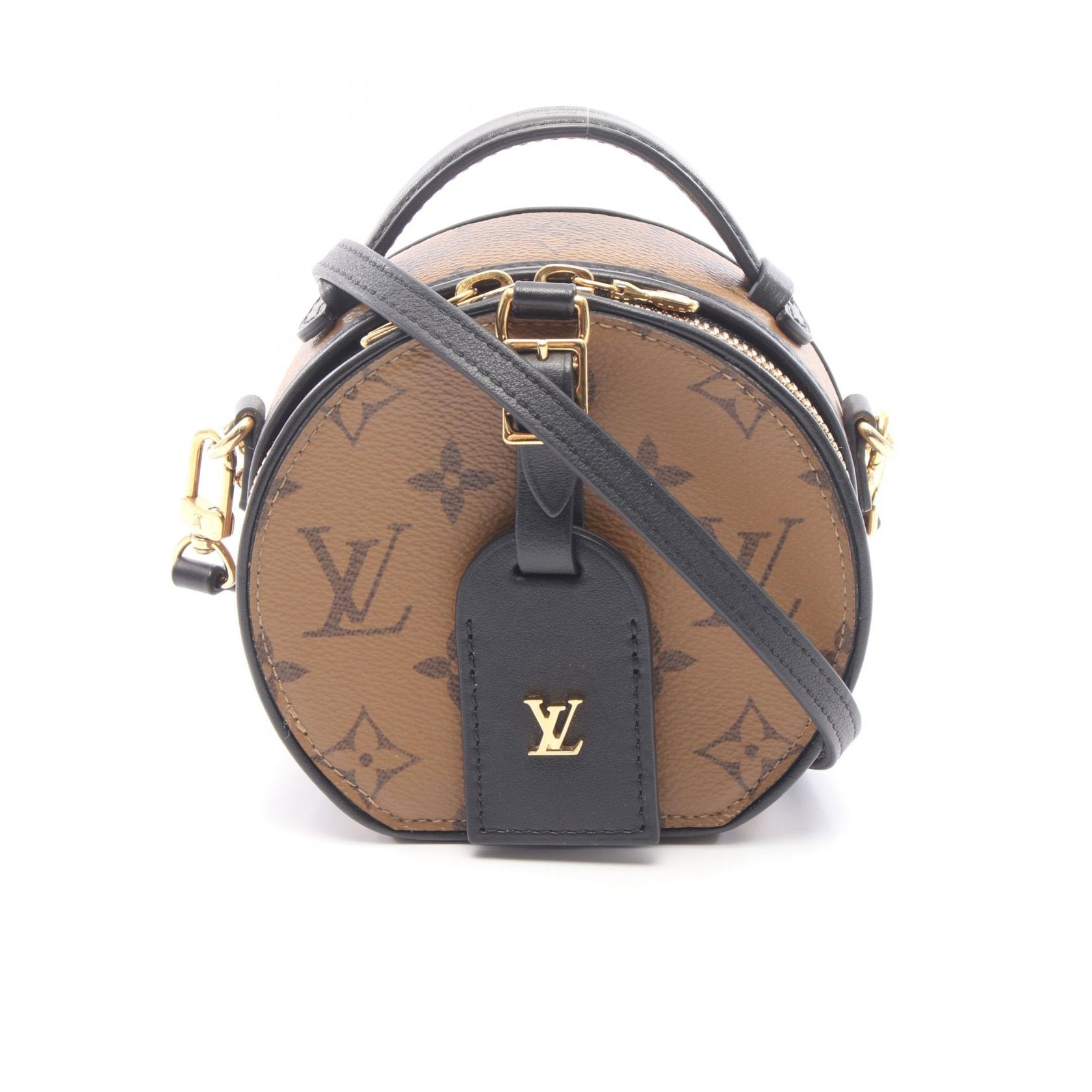 ルイ・ヴィトン LOUIS VUITTON ミニ ボワット シャポー ハンドバッグ バッグ PVCコーティングキャンバス レザー モノグラム・リバース レディース ブラウン系 / ブラック系 M68276 【中古】