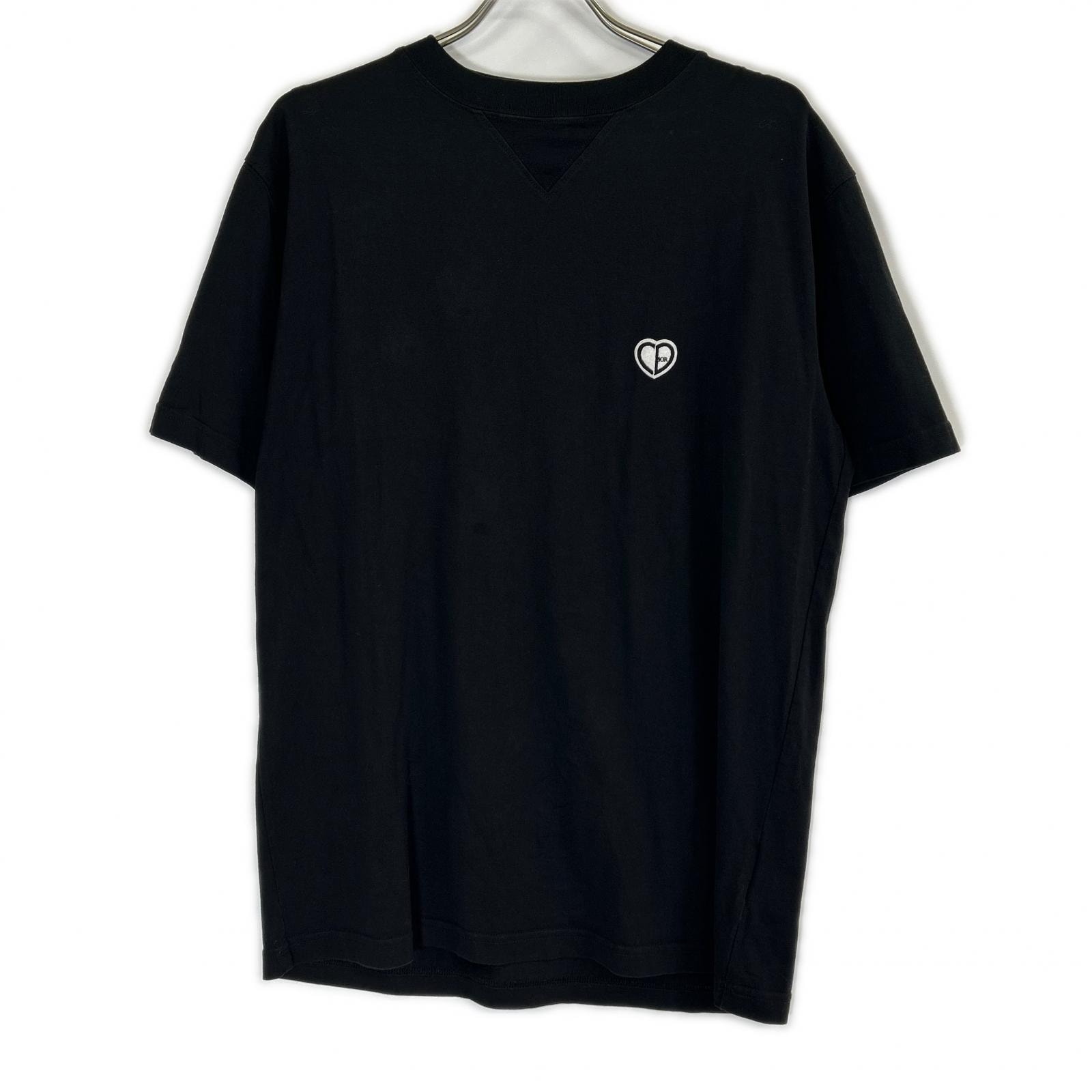 ディオール 213J685A0677 22SS ブラック CCD Heart ワッペン Tシャツ S