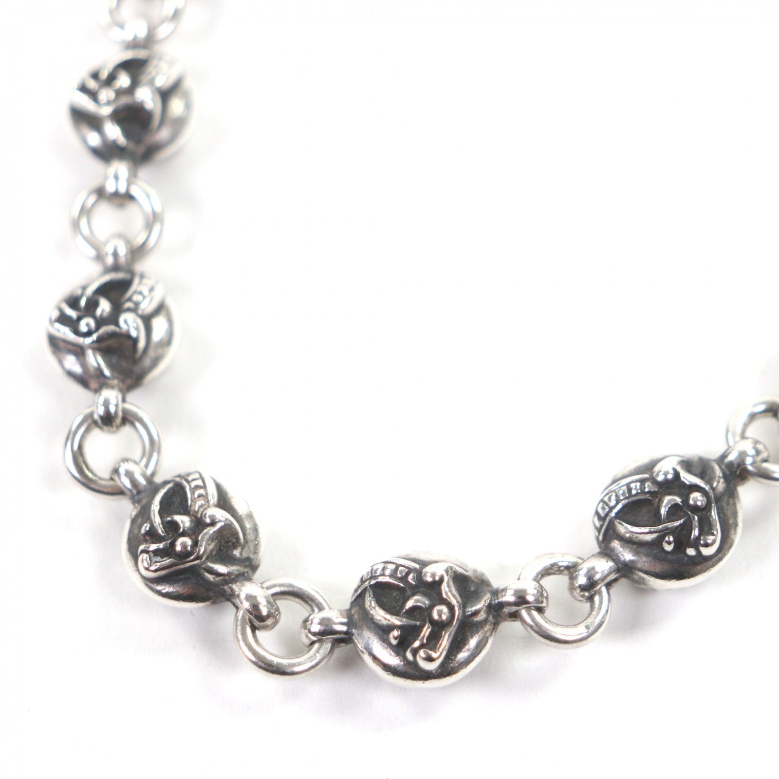 Chrome Hearts 1 Clip #2 Keltic Ball Wallet Chain Short "Silver"