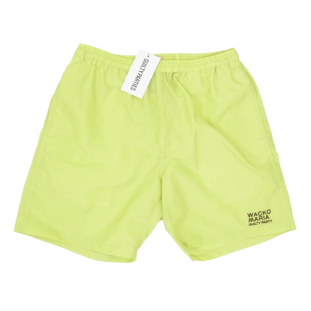 WACKO MARIA ワコマリア 26SS 26SS-WMP-PT17 BOARD SHORTS ロゴ刺繍 ボード ショーツ ショート ハーフ パンツ イエロー系 L【美品】【中古】