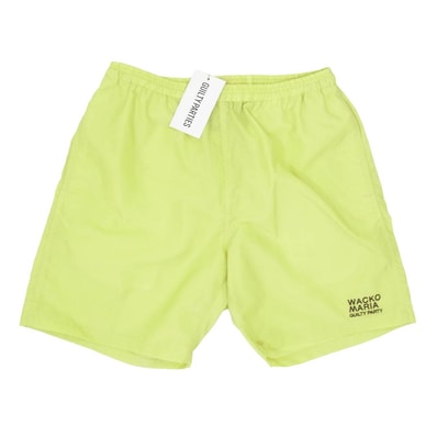 WACKO MARIA ワコマリア 26SS 26SS-WMP-PT17 BOARD SHORTS ロゴ刺繍 ボード ショーツ ショート ハーフ パンツ イエロー系 L【美品】【中古】
