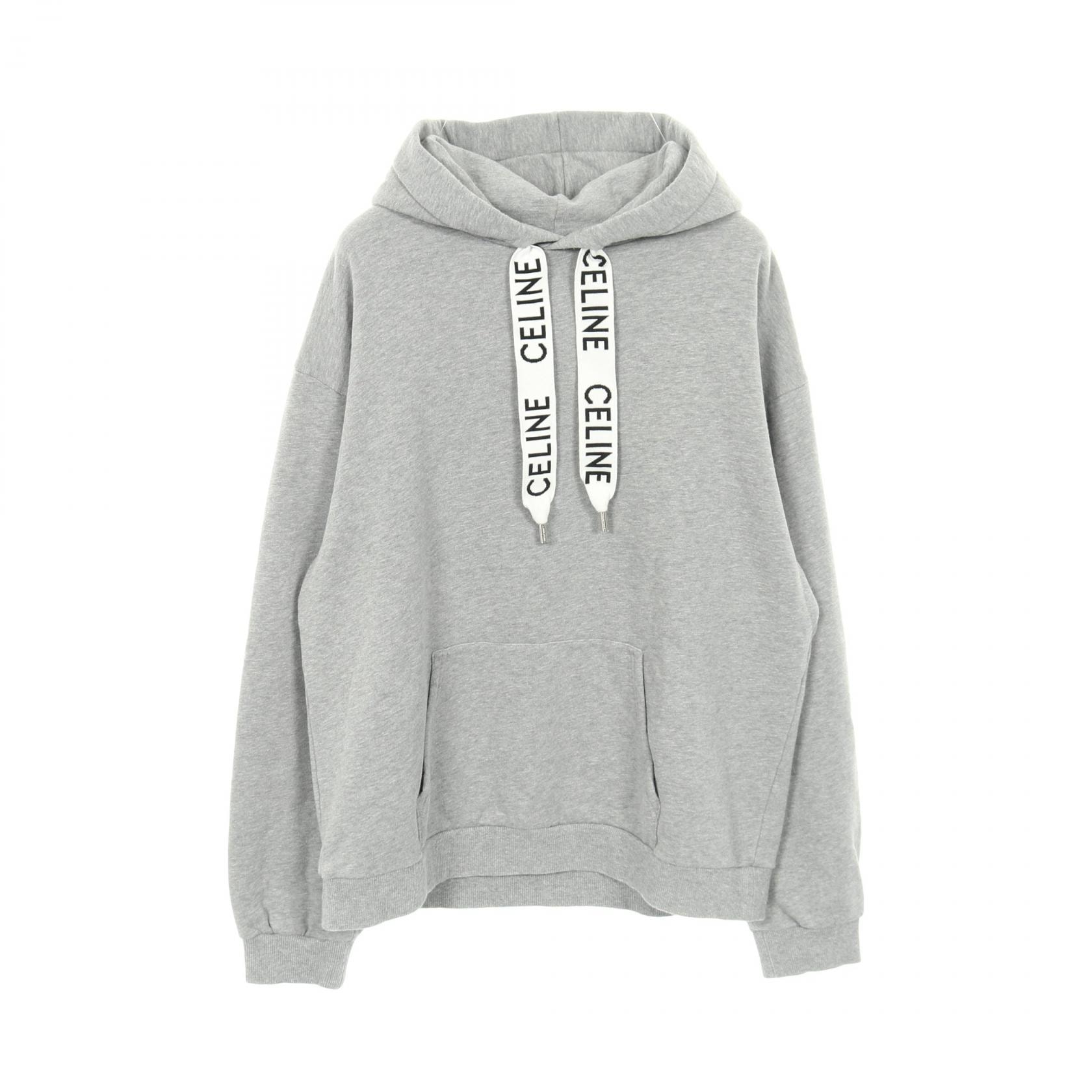 セリーヌ CELINE ロゴ ルーズ フーディ パーカー 衣料品 トップス コットン メンズ グレー系 2Y468670Q.08GC 【中古】