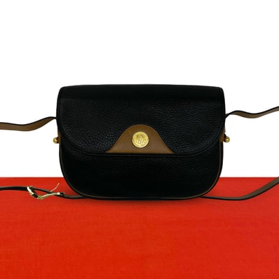 Christian Dior ディオール ロゴ 金具 レザー ショルダーバッグ ブラック
97825